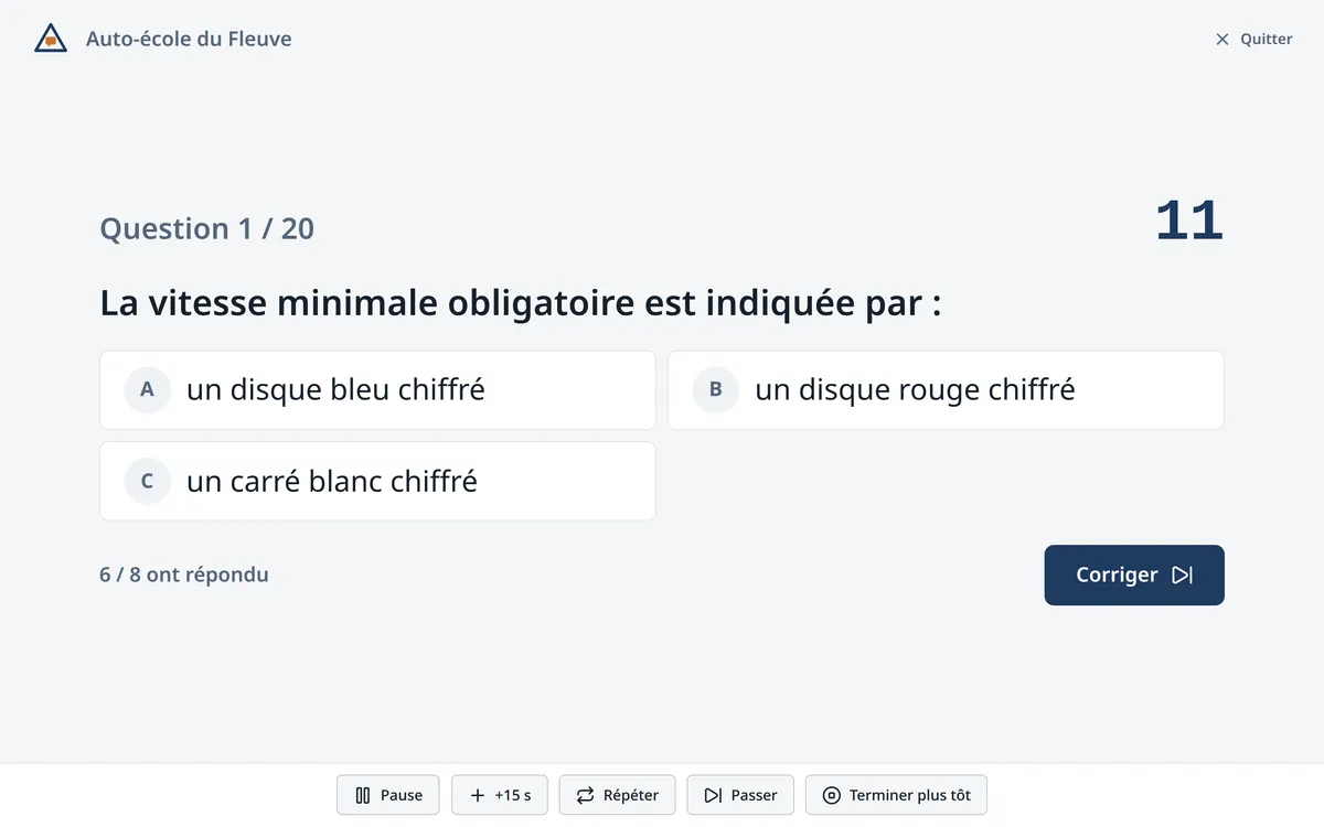 L’écran projeté d’une séance en salle